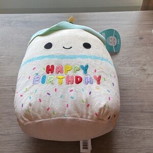 Squishmallows Cream and Blue Birthday Accent Pillow